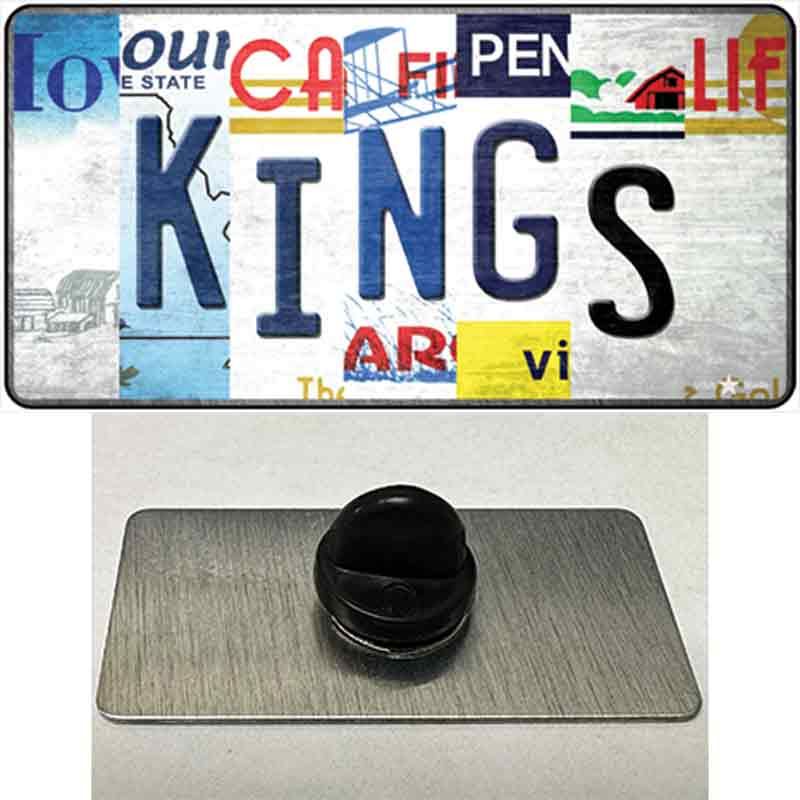 Kings Strip Art Novelty Metal Hat Pin Tag