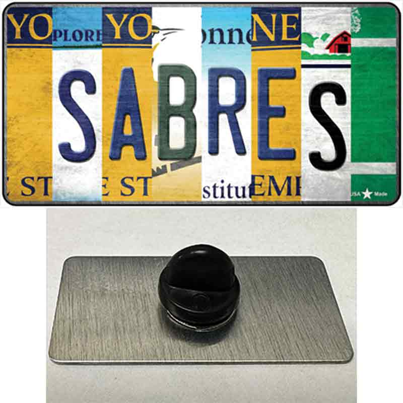 Sabres Strip Art Novelty Metal Hat Pin Tag