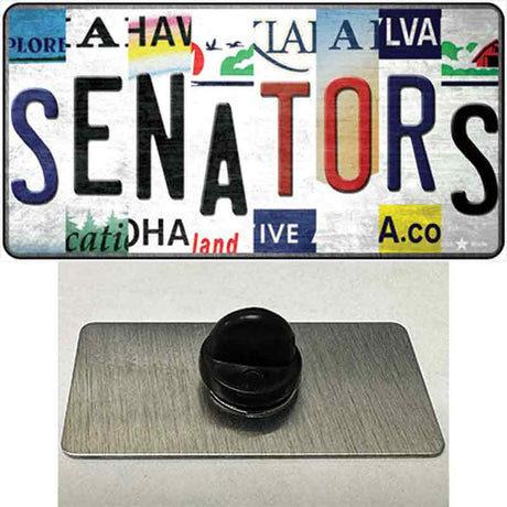 Senators Strip Art Novelty Metal Hat Pin Tag