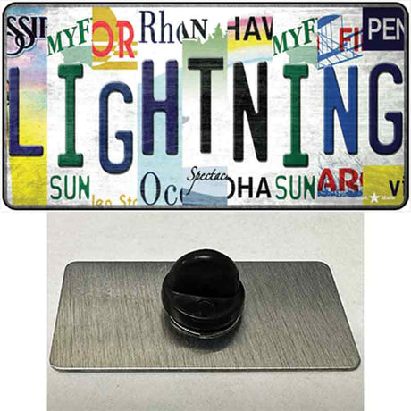 Lightning Strip Art Novelty Metal Hat Pin Tag