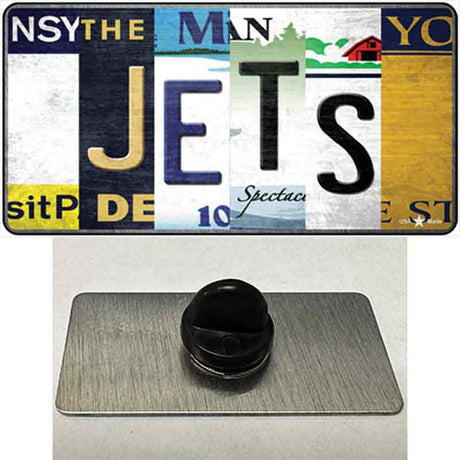 Jets Hockey Strip Art Novelty Metal Hat Pin Tag