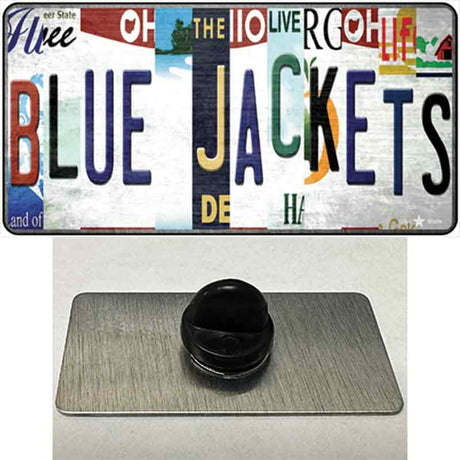 Blue Jackets Strip Art Novelty Metal Hat Pin Tag