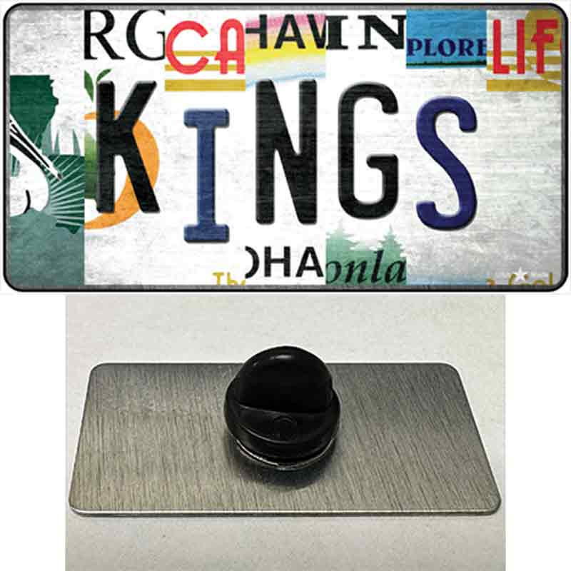 Kings Hockey Strip Art Novelty Metal Hat Pin Tag