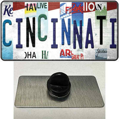 Cincinnati Strip Art Novelty Metal Hat Pin Tag