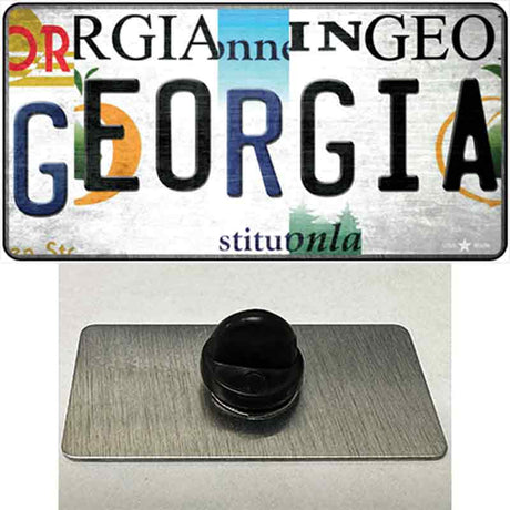 Georgia Strip Art Novelty Metal Hat Pin Tag