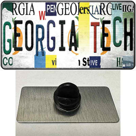 Georgia Tech Strip Art Novelty Metal Hat Pin Tag