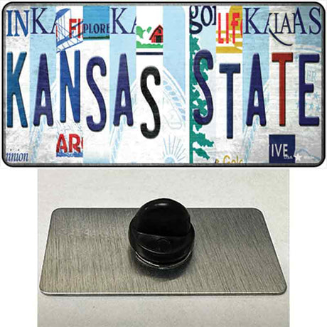 Kansas State Strip Art Novelty Metal Hat Pin Tag