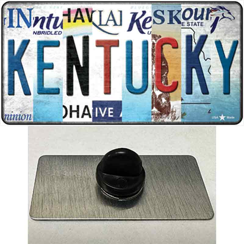 Kentucky Strip Art Novelty Metal Hat Pin Tag