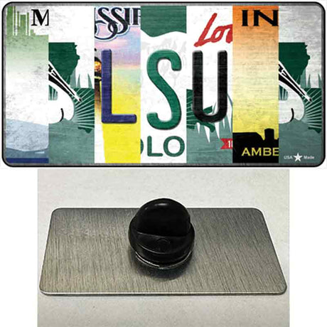 LSU Strip Art Novelty Metal Hat Pin Tag