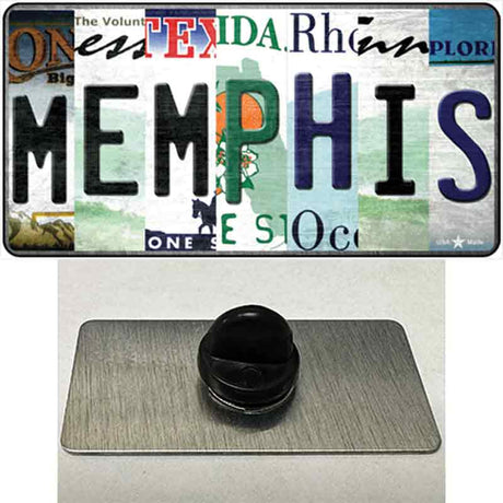 Memphis Strip Art Novelty Metal Hat Pin Tag