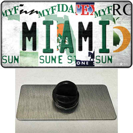 Miami Strip Art Novelty Metal Hat Pin Tag