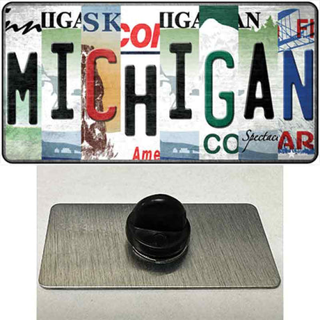 Michigan Strip Art Novelty Metal Hat Pin Tag