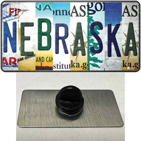 Nebraska Strip Art Novelty Metal Hat Pin Tag