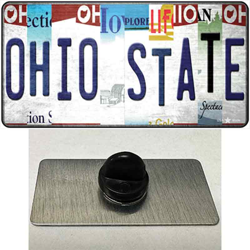 Ohio State Strip Art Novelty Metal Hat Pin Tag