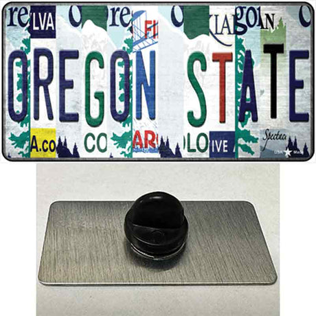 Oregon State Strip Art Novelty Metal Hat Pin Tag