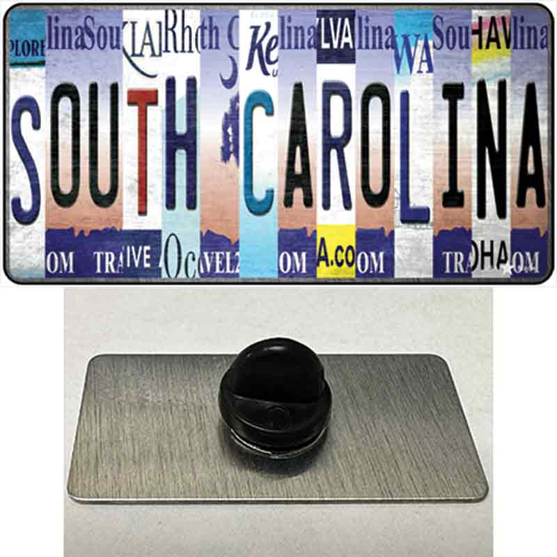 South Carolina Strip Art Novelty Metal Hat Pin Tag