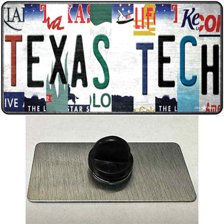 Texas Tech Strip Art Novelty Metal Hat Pin Tag