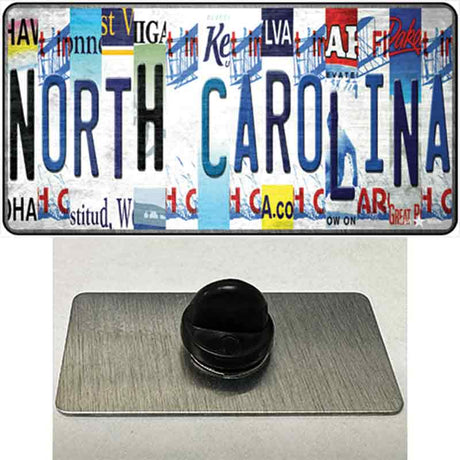 North Carolina Strip Art Novelty Metal Hat Pin Tag