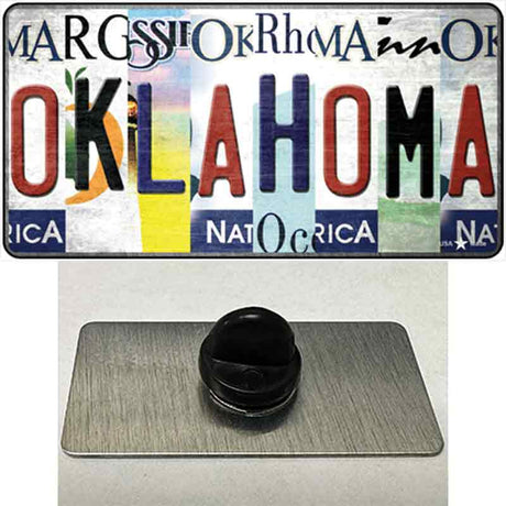 Oklahoma Strip Art Novelty Metal Hat Pin Tag