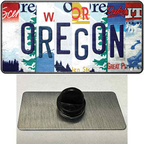 Oregon Strip Art Novelty Metal Hat Pin Tag