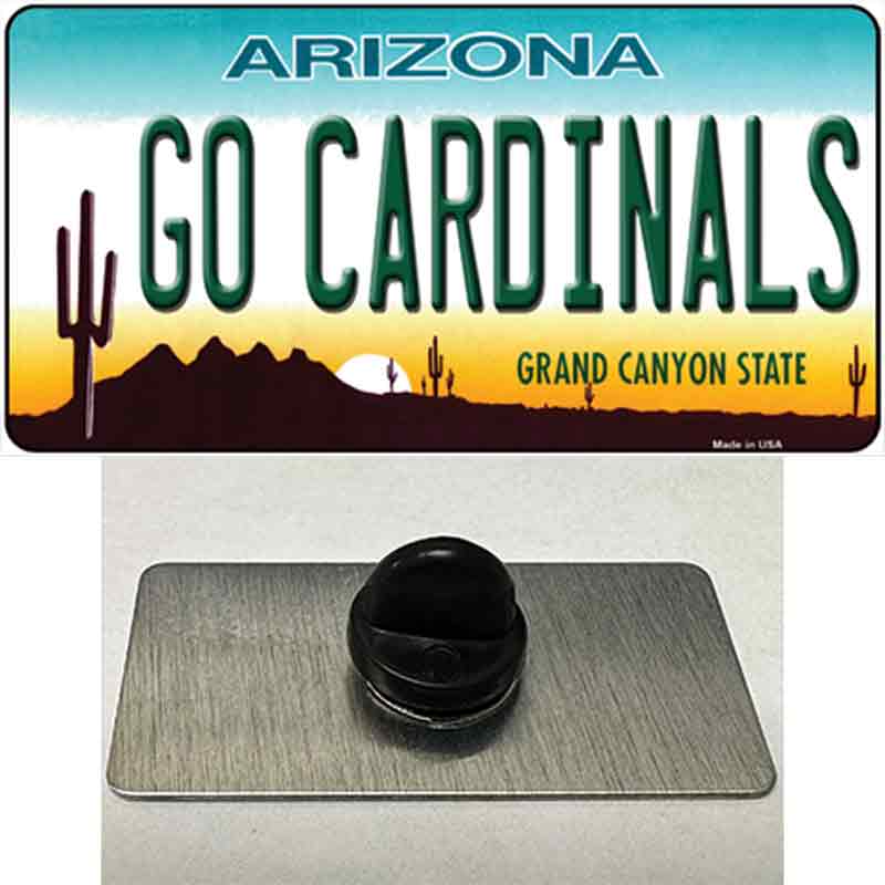 Go Cardinals Novelty Metal Hat Pin Tag