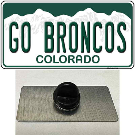 Go Broncos Novelty Metal Hat Pin Tag