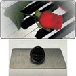 Piano Key Red Rose Novelty Metal Hat Pin