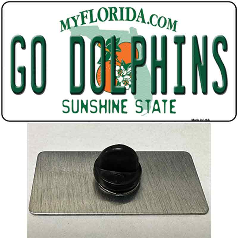 Go Dolphins Novelty Metal Hat Pin Tag