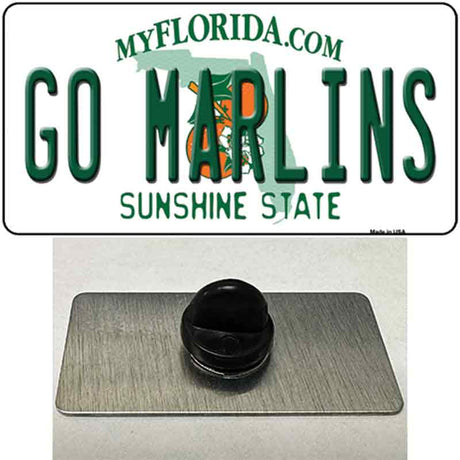 Go Marlins Novelty Metal Hat Pin Tag