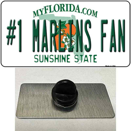 Number 1 Marlins Fan Novelty Metal Hat Pin Tag