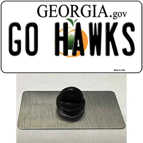 Go Hawks Novelty Metal Hat Pin Tag