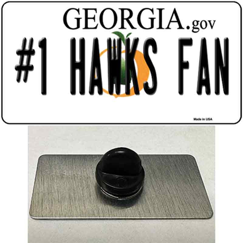 Number 1 Hawks Fan Novelty Metal Hat Pin Tag