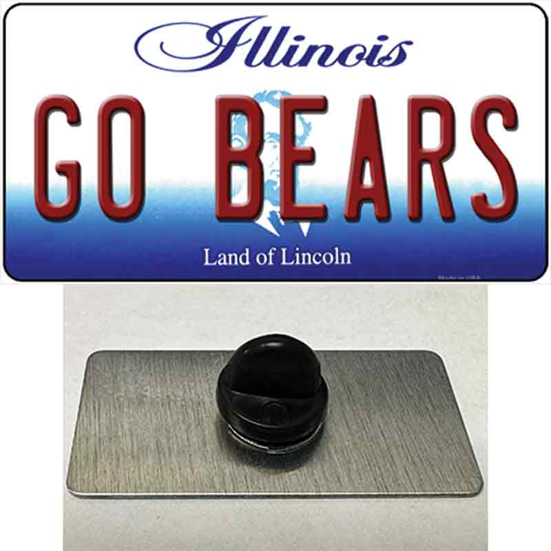 Go Bears Novelty Metal Hat Pin Tag