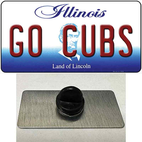 Go Cubs Novelty Metal Hat Pin Tag