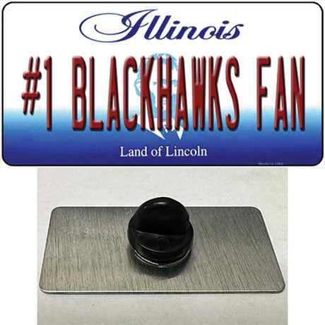 Number 1 Blackhawks Fan Novelty Metal Hat Pin Tag