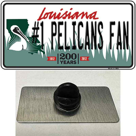 Number 1 Pelicans Fan Novelty Metal Hat Pin Tag