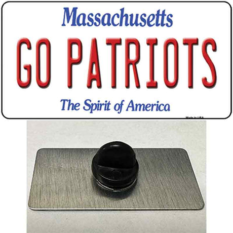 Go Patriots Novelty Metal Hat Pin Tag