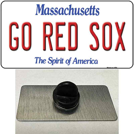 Go Red Sox Novelty Metal Hat Pin Tag