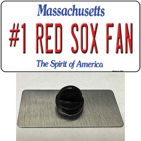 Number 1 Red Sox Fan Novelty Metal Hat Pin Tag