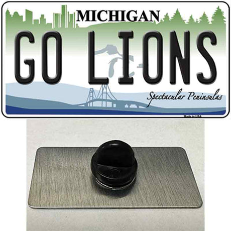 Go Lions Novelty Metal Hat Pin Tag