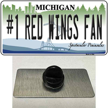 Number 1 Red Wings Fan Novelty Metal Hat Pin Tag