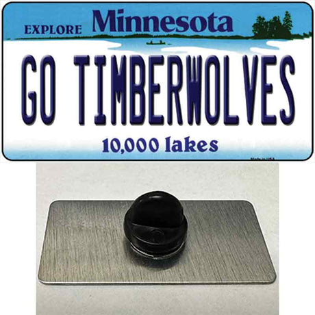 Go Timberwolves Novelty Metal Hat Pin Tag