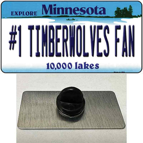 Number 1 Timberwolves Fan Novelty Metal Hat Pin Tag