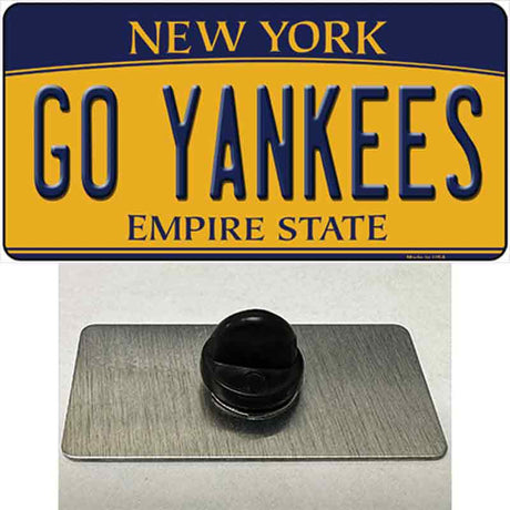 Go Yankees Novelty Metal Hat Pin Tag