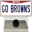 Go Browns Novelty Metal Hat Pin Tag