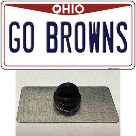 Go Browns Novelty Metal Hat Pin Tag