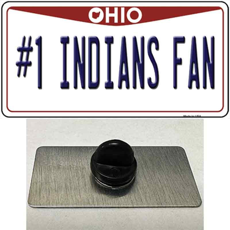 Number 1 Indians Fan Novelty Metal Hat Pin Tag