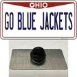 Go Blue Jackets Novelty Metal Hat Pin Tag