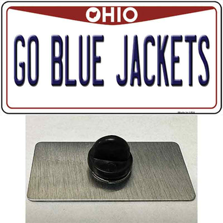 Go Blue Jackets Novelty Metal Hat Pin Tag