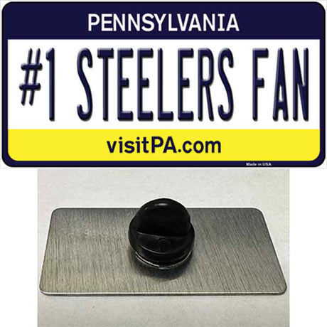 Number 1 Steelers Fan Novelty Metal Hat Pin Tag